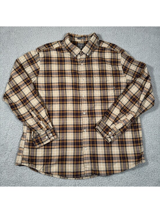 Eddie Bauer Other - Eddie Bauer Shirt Mens 2XL Brown Plaid Long Sleeve Button Down Flannel